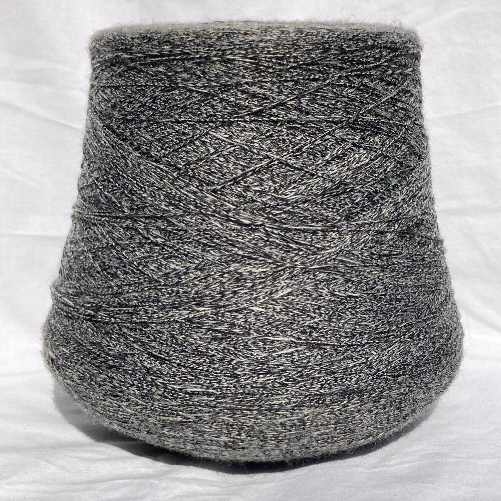gray spun wool / poly blend yarn cone